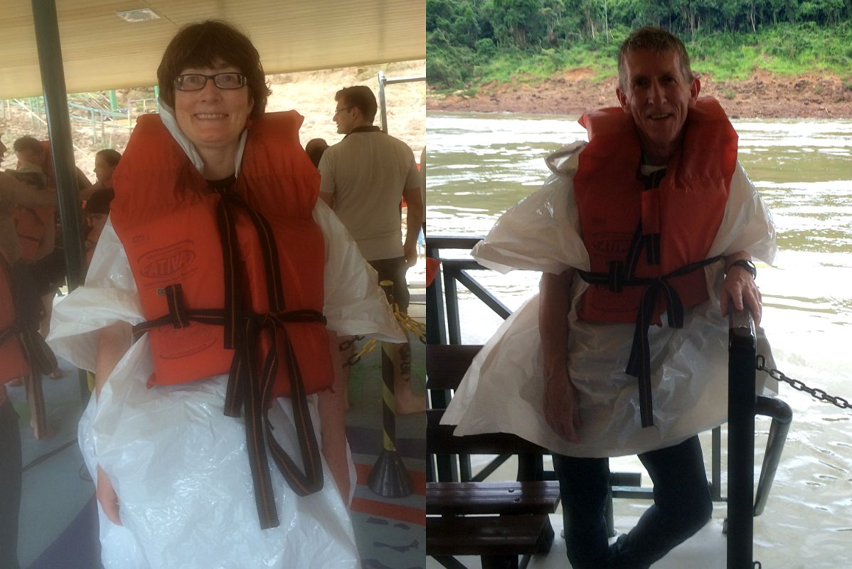 10 Charlotte And Jerome Ryan Are Ready To Get Wet On The Brazil Iguazu Falls Boat Tour